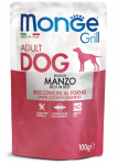 Monge Dog Grill Pouch Adult Chunkies Rich in Beef 100 g | 8009470013154