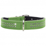 Hunter Leather collar Diamond 40 light green | 4016739427199