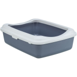 Trixie Classic Cat Litter Tray with Rim, 37 x 15 x 48 cm, Purple/White | 4011905401874