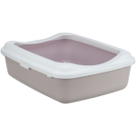Trixie Classic Cat Litter Tray with Rim, 37 x 15 x 48 cm, Light Lilac/White | 4011905401867