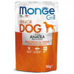 Monge Dog Grill Pouch Senior Chunkies Rich in Duck 100 g | 8009470013185