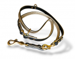 Hunter Krokoleather 20/175 brass, black/gold - adjustable training leash for dogs | 4016739433381