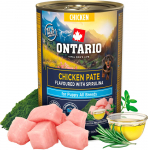 Ontario Dog Puppy Chicken Pate with Spirulina Flavor 400 g | 8595681859846