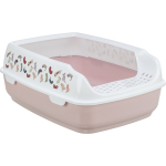 Trixie Delio Cat Litter Tray with Rim, 38 x 20 x 50 cm, Light Lilac & White | 4011905403991