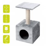 Scratching tree ABEY 30x30x60cm Grey | 4047059406137
