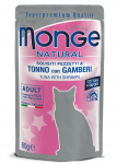 Monge Cat Natural Pouch Adult Tuna Flakes with Shrimp 80 g | 8009470006903