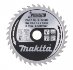Saeketas Makita 136x20x1,5mm 36T 20 &deg; - DSS501