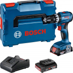 Bosch akul&ouml;&ouml;ktrell GSB 18V-45 2 x 2,0 Ah L-Boxx plastkohvris