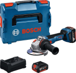 Bosch akunurklihvija GWS 18V-11 S, 125 mm + 2 x 5,0 Ah + GAL 12V/18V-80 laadija + L-Boxx, 06019N4005