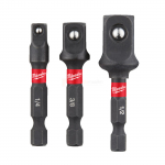 Padruniadapterite komplekt Milwaukee 1/4" - 1/4" / 3/8" / 1/2" nelikant
