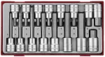 Teng Tools padrunotsakute komplekt 1/2" HEX 5-17 mm, 16-osaline, 237660105