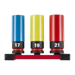 Veljepadrunite komplekt Milwaukee Shockwave 1/2" 17, 19 ja 21 mm 4932493370