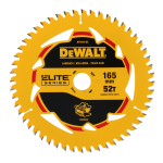 DeWalt saeketas ELITE laminaat / melamiin 165 x 20 mm 54T, DT4102-QZ