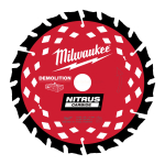 Milwaukee saeketas NITRUS Carbide 165 x 20 x 1,6 mm, 24 hammast, lammutust&ouml;&ouml;deks, 4932502172