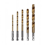 YATO metallipuuride komplekt HSS-TiN 4-10 mm, 1/4" kuuskantkinnitusega, 5-osaline