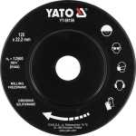YATO raspel-lihvketas 125 x 22,2 mm puit/poorbetoon/kipsplaat, YT-59159
