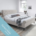 Voodi LUCIA madratsiga HARMONY DUO (86744) 160x200cm, polster m&ouml;&ouml;blitekstiilist, v&auml;rvus: beež
