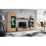 Seinapaneel SOLIDO k&auml;sit&ouml;&ouml;na valminud tamm/must matt