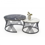 FLAMINGO 2 diivanilaua komplekt, must marmor / valge marmor / must