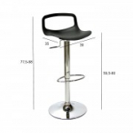 Baaritool ANDY, 39x35xH77,5-98cm, v&auml;rvus: must