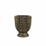 Lillepott WICKER D26xH29cm, plastikust punutud, v&auml;rvus: pruun