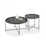 JULIETA komplekt 2 spl. lauad, must marmor/must