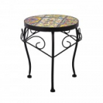 Lillealus MOROCCO D25xH30cm, mosaiikpind v&auml;rviliste motiividega, must metallraam