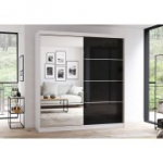 Idzczak Riidekapp MULTI 31 (203) Valge 203 cm Must poolmatt + peegel Profiil LED 200