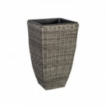 Lillepott WICKER 21x21xH36cm, plastikust punutud, v&auml;rvus: hall