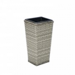 Lillepott GENEVA 31,5x31,5xH66cm, terasraam plastikpunutisega, v&auml;rvus: hall