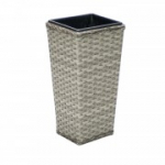Lillepott GENEVA, 37,5x37,5xH76,5cm, terasraam plastikpunutisega, v&auml;rvus: hall