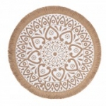 Lauamatt SOL D41cm, valge muster, mix
