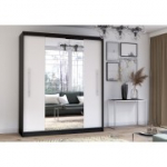 Peegliga riidekapp Idzczak RICO 204 cm valge + peegel must
