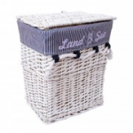 Kaanega pesukorv WILLI SEA, P: 39x28xH45cm, valge