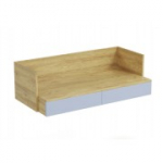 MOBIUS DESK 2S korpus: naturaalne hikkoris, fassaadid - sinine horisont (1p=1tk)