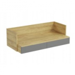 MOBIUS DESK 2S korpus: naturaalne hikkoristik, fassaadid - tolmune hall (1p=1tk)