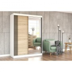 Idzczak riidekapp VISTA 07 150 cm valge + peegel sonoma tamm