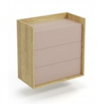 MOBIUS CHEST 3S kere: naturaalne hikkori, fassaadid - antiikroosa (1p=2tk)