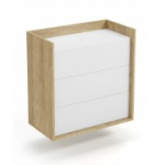 MOBIUS CHEST 3S kere: naturaalne hikkori, fassaadid - alpi valge (1p=2tk)