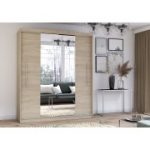 Peegliga riidekapp RICO (204 cm) sonoma tamm + Peegel Sonoma Tamm LED profiil 200