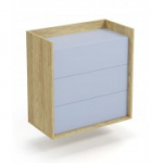 MOBIUS CHEST 3S kere: naturaalne hikkori, fassaadid - sinine horisont (1p=2tk)