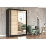 Idzczak Riidekapp VISTA 07 150cm must + tamm sonoma peegel