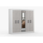 Riidekapp 5D Helios 231 cm, valge / Kathult + hall, peegliga