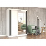 Idzczak riidekapp VISTA 07 (150 cm) valge + peegelvalge LED profiil 150