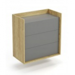 MOBIUS CHEST 3S kere: naturaalne hikkori, fassaadid - tolmune hall (1p=2tk)