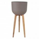 LIIVAKIVI lillepott puitjalgadel D40xH97cm, pruun