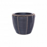 Lillepott WICKER D24x20cm, punutud plastik, v&auml;rvus: tumehall
