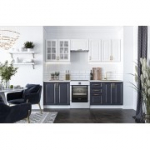 K&ouml;&ouml;gikomplekt VIKTORIA 240, v&auml;rvus: fassaad - valge/tumesinine, korpus - valge, t&ouml;&ouml;tasapind - valge