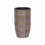 Lillepott WICKER D44x36cm, punutud plastik, v&auml;rvus: hall