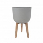 LIIVAKIVI lillepott puitjalgadel D36xH62,5cm, hall